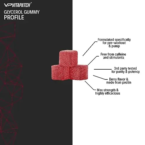 VitaPatch Glycerol Gummy - Non Stim Preworkout Premium Pump Supplement - Glycerol VitaPatch Au supplements