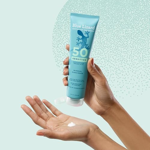Blue Lizard Sensitive Mineral SPF 50 Sunscreen Lotion, 100% Mineral Sunscreen, UVA/UVB Protection