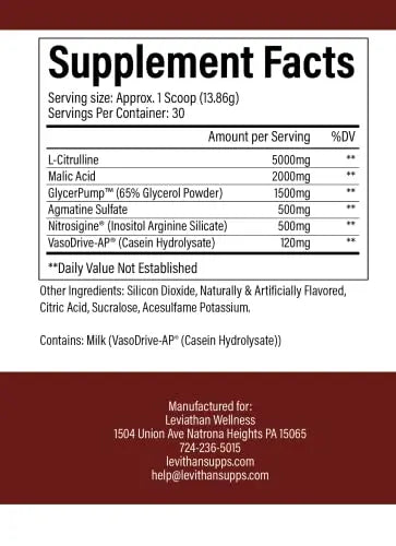 Leviathan Wellness Vigor - Stimulant Free, Nitric Oxide Boosting Pre-Workout Powder Leviathan Wellness Au supplements