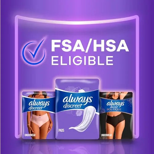 Always Discreet Adult Moderate Long Incontinence Pads, Up to 100% Leak-Free Protection, 54 Count Always Discreet Au supplements
