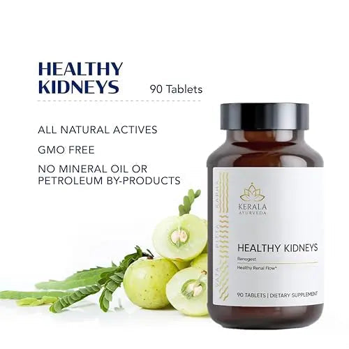 Kerala Ayurveda Healthy Kidney Herbal Tablets | Support Normal Kidney Function and Health | Kidney and Bladder Support | Urinary System Support - 90 Count Kerala Ayurveda Au supplements
