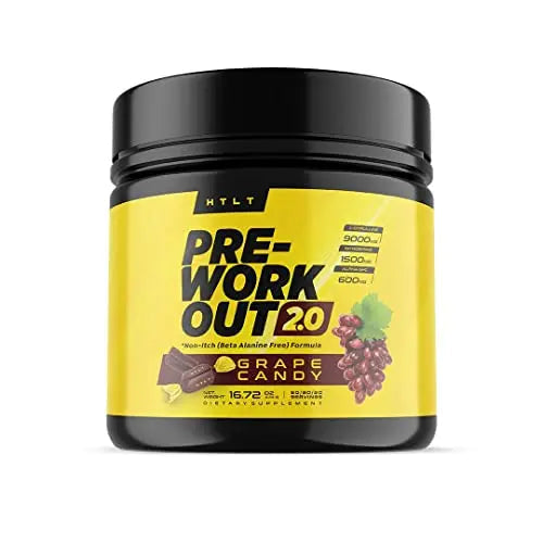 HTLT Pre-Workout Powder - 60 Servings, Non-Itch, No Beta Alanine (Grape Candy) HTLT Supps Au supplements