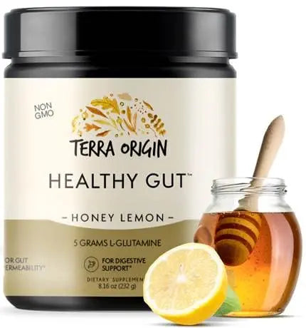 TERRA ORIGIN Healthy Gut Powder (Honey Lemon) | 30-Servings with L-Glutamine TERRA ORIGIN Au supplements