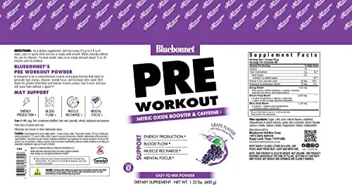 Bluebonnet Nutrition Extreme Edge Pre workout, Muscle Recharging Formula, Increases Bluebonnet Au supplements