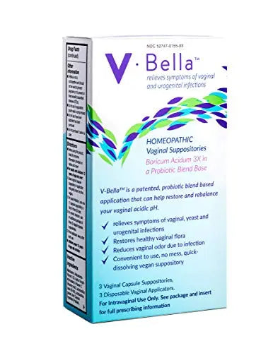 V-Bella Boric Acid + Probiotic Based Vaginal Suppositories- a More Natural Way to Refresh, Balance & Relieve BeBe & Bella Au supplements