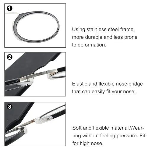 COVESATO Mini Armless Reading Glasses for Men Women Slim Thin Clip on Nose Readers COVESATO Au supplements