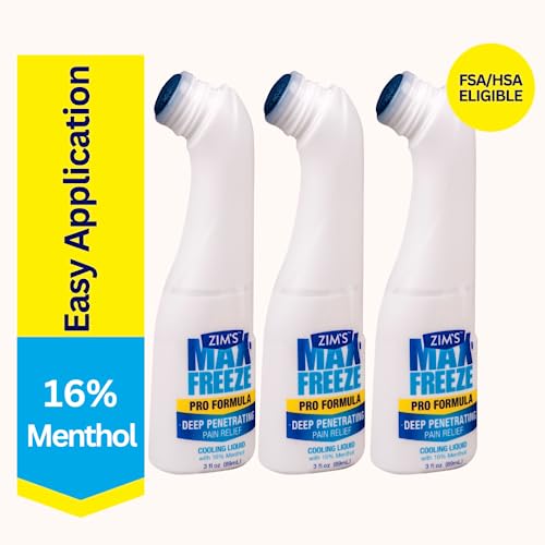 Zim's Max Freeze Liquid | 3 Pack - Pain Relief Topical Analgesic Cooling Liquid for Muscles and Joints Associated with Backaches, Arthritis, Strains, Bruises & Sprains, (P251080-1) 3 Ounce Zim’s Max Au supplements
