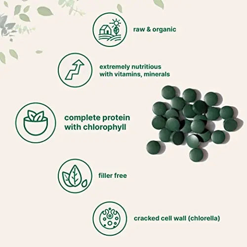 Organic Chlorella Spirulina Tablets, 3000mg Per Serving, 720 Counts, 4 Months Supply Micro Ingredients Au supplements