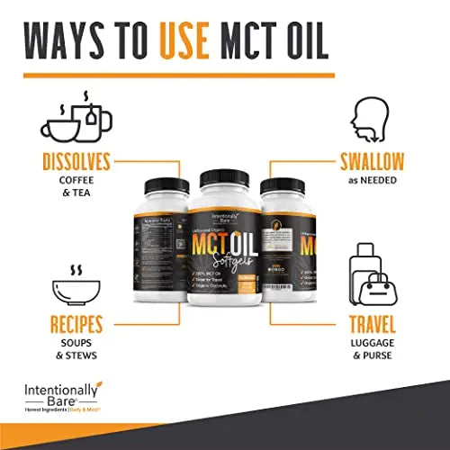Intentionally Bare Organic MCT Oil Capsules - 70% C8 MCT Oil & 30% C10 MCT Capsules Intentionally Bare Au supplements