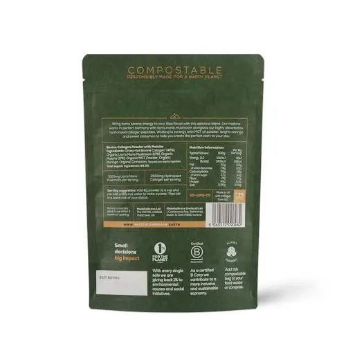 Ancient + Brave Matcha Collagen 150g Pouch - Lion's Mane Mushroom Powder Supplement Ancient + Brave Au supplements