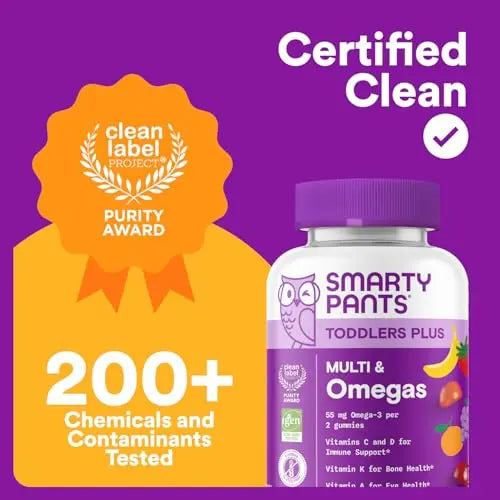 SmartyPants Toddler Multivitamin Gummies - Improved Formula: Omega 3 (DHA/EPA), Vitamins D3, C, Vitamin B12, B6, A, K & Zinc SmartyPants Au supplements
