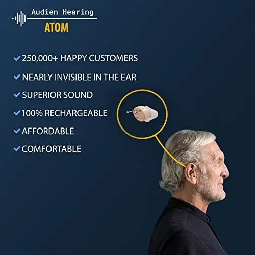 Audien ATOM Rechargeable Hearing Amplifier to Aid and Assist Hearing Audien Hearing Au supplements