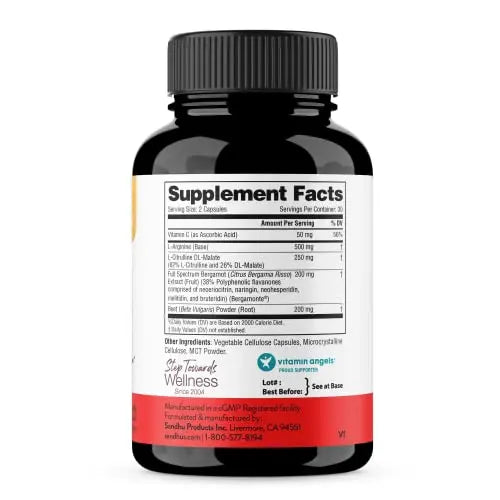 Sandhu's L-Arginine with Nitric Oxide Precursor | Made in The USA| 30 Days Supply Sandhu's Au supplements