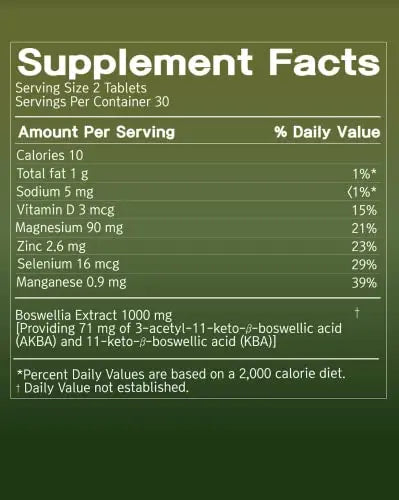 FromBIO for Joints Health and Cartilage, Boswellia, 1,000mg of Boswellia and 71mg of AKBA & KBA FromBIO Au supplements