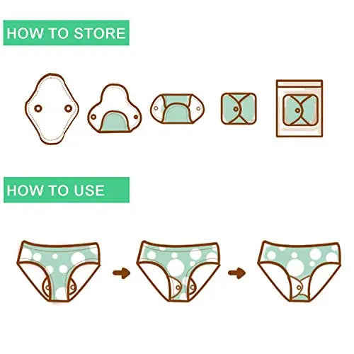 Teamoy 10pcs Cloth Panty Liners, Reusable Sanitary Pads with Wet Bag, Washable Cloth Menstrual Pads Teamoy Au supplements
