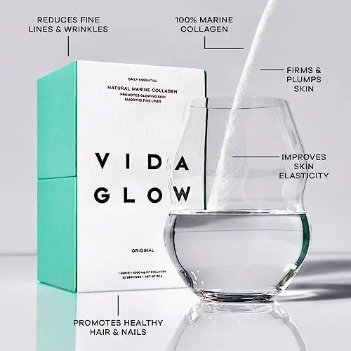 Vida Glow - Natural Hydrolysed Marine Collagen Sachets | Promotes Glowing Skin + Smooths Fine Lines Vida Glow Au supplements