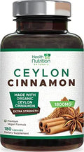 Pure Ceylon Cinnamon Capsules - Certified Organic Cinnamon Pills, Non-GMO, Dairy & Gluten Health Nutrition Naturals Au supplements