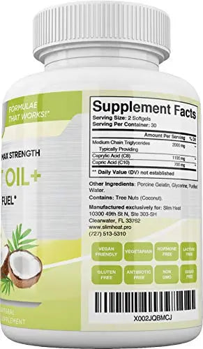 Slim Heat Keto MCT Oil Capsules with C8 & C10 - Fast Acting Ketosis Brain & Body Fuel Slim Heat Au supplements