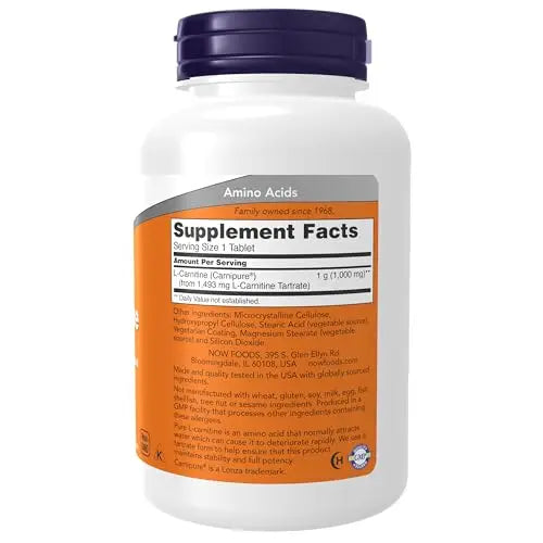 NOW Supplements, L-Carnitine 1,000 mg, Purest Form, Amino Acid, Fitness Support NOW Au supplements