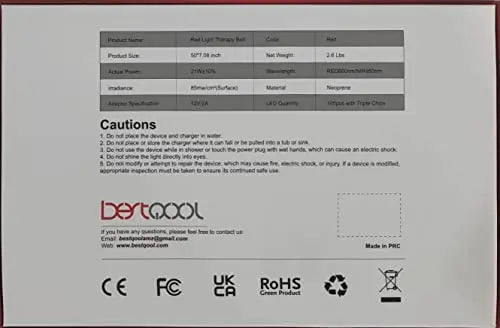 Bestqool Red Light Therapy Belt, Near Infrared Light Therapy & Red Light Therapy for Body Bestqool Au supplements