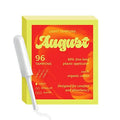 August Organic Cotton Tampons, Light tampons, BPA Free Long Applicators, Non-Toxic Organic tampons August Au supplements