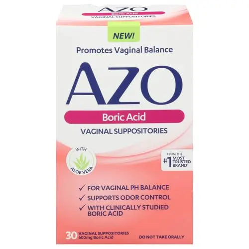 AZO Boric Acid Vaginal Suppositories, Helps Support Odor Control and Balance Vaginal PH AZO Au supplements