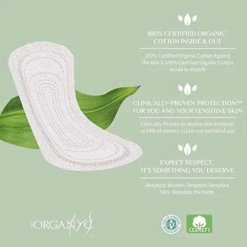 Organyc 100% Certified Organic Cotton Folded Panty Liner, Ultra Thin, Light Flow, 24 Count Organyc Au supplements