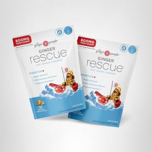 The Ginger People Ginger Rescue Digestive Wellness Lozenges (Soft) | Extra Strength - 800mg | Nausea, Upset Stomach, Motion Sickness