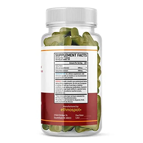 Full Spectrum Yerba Mate Capsules - Boosts Energy & Mental Focus - Supports Health Ethnospot Au supplements