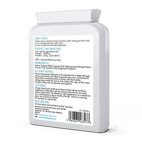 Marine Collagen 600mg 60 Capsules - Highly Bioavailable Naticol® Type 1 swiss bioenergetics Au supplements