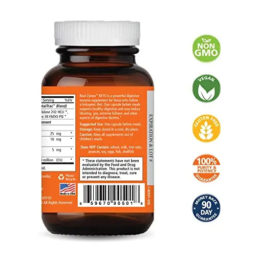 Real-Zymes™ KETO Digestive Enzymes Supplement with Probiotics for Better Digestion PURE ESSENCE LABS Au supplements