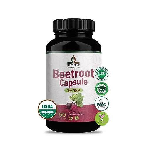 PRESERVE Organic Beetroot casules 16,000mg Per Serving, Natural Monthly Supplement PRESERVE Au supplements