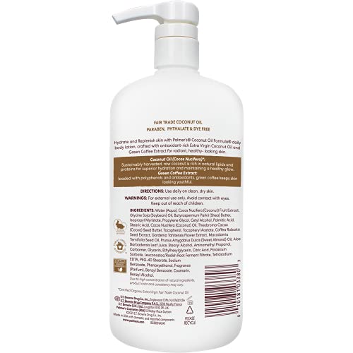 Palmer's Coconut Oil Formula Body Lotion for Dry Skin, Hand & Body Moisturizer with Green Coffee Extract & Vitamin E