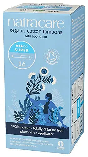 Natracare Organic Cotton Super Tampons with Cardboard Applicator, Plastic Free, Chlorine Free NATRACARE Au supplements