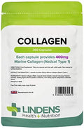 Lindens Collagen (Marine) 400mg Capsules 360 Pack - UK Manufacturer, Letterbox Friendly Lindens Au supplements