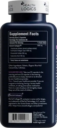 Health Logics BioCell Collagen Joint and Skin Care 120 Capsules HEALTH LOGICS Au supplements