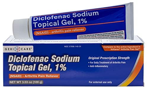 Topical Arthritis Pain Relief Gel Diclofenac Sodium 1% (NSAID) by GeriCare- Hand Wrist Elbow Foot Ankle Knee Extra-Strength Arthritis Pain Reliever- Anti-inflammatory Arthritis Pain Treatment- 3.53oz GeriCare Au supplements