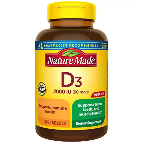 Nature Made Vitamin D3 2000 IU (50 mcg), Dietary Supplement for Bone, Teeth Nature Made Au supplements