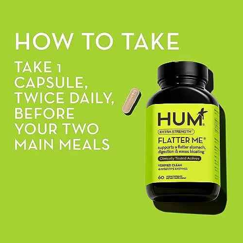 HUM Flatter Me Supplement for Daily Bloating - 18 Full Spectrum Digestive HUM Au supplements
