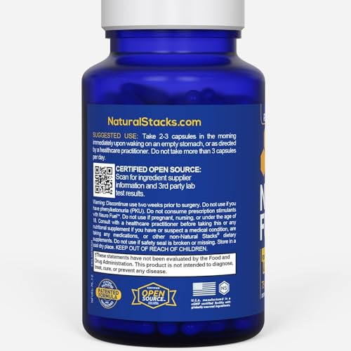 NATURAL STACKS Original NeuroFuel Nootropic Brain Support Supplement - 750mg L-Carnitine & 500mg L-Phenylalanine - Brain Supplement for Memory and Focus* - 75 Focus Pills NATURAL STACKS Au supplements