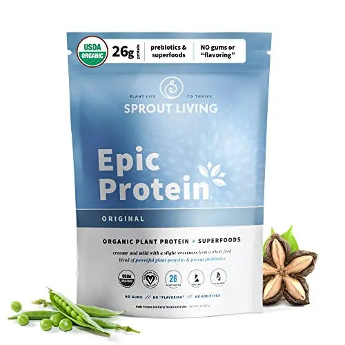 Sprout Living, Epic Protein, Plant Based Protein & Superfoods Powder, Original, Unflavored Sprout Living Au supplements