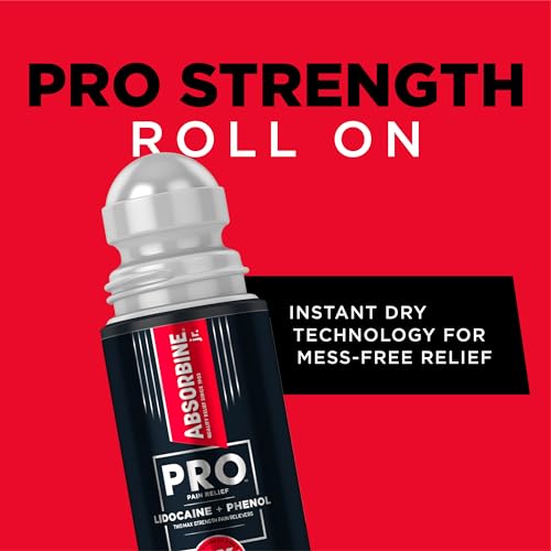 Absorbine Jr. PRO Maximum Strength Lidocaine Roll-On for Targeted Nerve and Muscle Pain Relief, 4% Lidocaine + 1.5% Phenol, Fast Acting & Long Lasting, 2.5 oz ABSORBINE JR. Au supplements