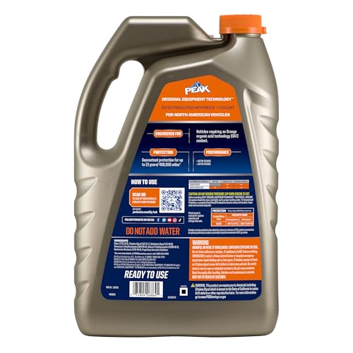 PEAK OET Extended Life Orange 50/50 Prediluted Antifreeze/Coolant for North American Vehicles, 1 Gal. PEAK Au supplements