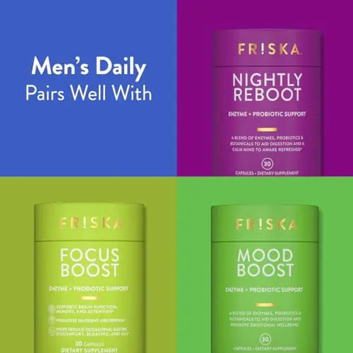 FRISKA Men’s Daily Digestive Enzyme and Probiotics Supplement, Natural Support FR!SKA Au supplements