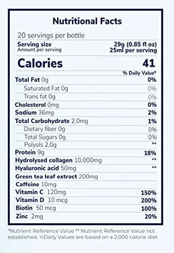 Reverse Life Marine Collagen + Green Tea Liquid Supplement Drink High-Strength 10,000mg Hydrolysed Reverse Life Au supplements
