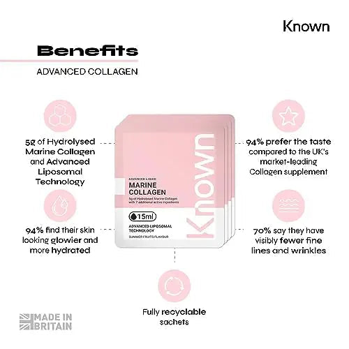 Advanced Collagen Supplement by Known Nutrition with Vitamin C | Liposomal Technology Known Au supplements