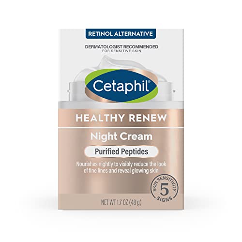 Cetaphil Healthy Renew Skin Tightening Night Cream 1.7 Oz, Wrinkle Repair Cream for Face with Peptides