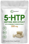 Micro Ingredients 5-HTP 200mg with Chamomile Flower Extract, 180 Capsules, 2 in 1 Formula Micro Ingredients Au supplements