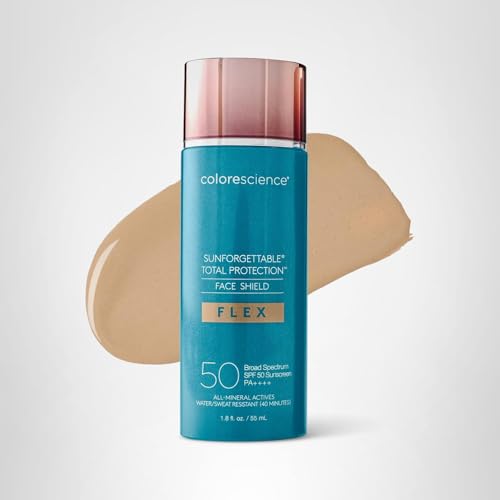 Colorescience Total Protection Face Shield Flex SPF 50, Zinc Oxide Formula, Medium, 1.8 fl. oz.