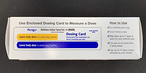 Perrigo Diclofenac Sodium (NSAID) Topical Gel, 1% with dosing Card., 3.53 oz (100 g), arthrits Pain Relief Anti inflamatory for Hand, Wrist, Elbow, Foot, Ankle, Knee. Compare to VOLTAREN 1% Gel. Perrigo Au supplements
